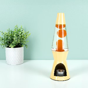 Waxinelicht lavalamp - Geel met gele lava