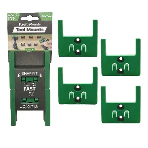 StealthMounts TM-MHH18-GRN-4 Gereedschaphouders Voor Hikoki / Metabo / HPT / Hitachi 18V - Groen - 4 Stuks