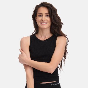 Seamless Rib Tank Tops River (2-pack) - Zwart