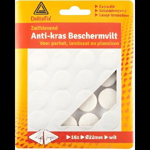 Anti-krasvilt rond 22mm wit 16st Deltafix - Deltafix