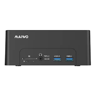 MAIWO K3082P 12-in-1 Hard Drive Docking Station SATA naar USB 3.1 Gen2 Dual Bay Offline Clone Adapter met RJ45 SD/TF voo