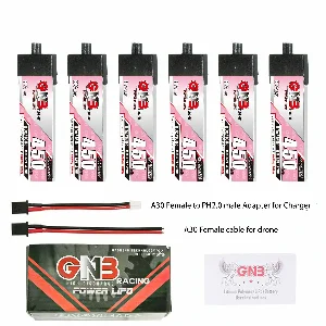 6 stuks Gaoneng 3,8V 450mAh 80C 1S LiHV-batterij A30-stekker met adapterkabel voor Emax Tinyhawk S BetaFPV Beta75X