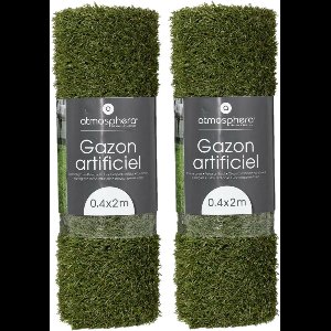 Kunstgras/grastapijt - 2x - groen - 40 x 200 cm - Ondergrond voor speelgoed of tuinmeubilair - buiten/binnen