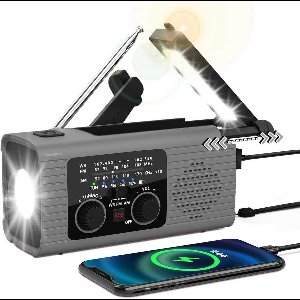 Namajunas - Noodradio - Noodradio Solar Opwindbaar - 4.000mAh - Noodradio Opwindbaar en Batterij - Draagbare Radio - Solar powerbank - Powerbank Zonneenergie - Noodpakket - Zaklamp - SOS Alarm - Kamperen & Outdoor