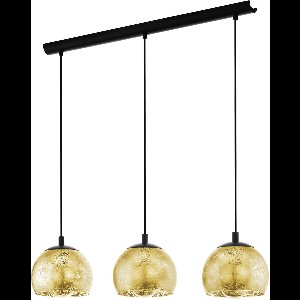 EGLO Albaraccin Hanglamp - E27 - 78 cm - glas - Zwart/Goud