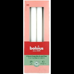Bolsius - Dinerkaarsen - 230/20 - 8 stuks per verpakking - Cloudy White
