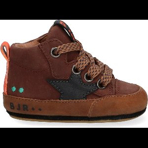 BunniesJR 221521-119 Jongens Babysneakertjes - Bruin - Nubuck - Veters