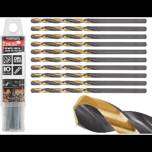 Tvardy Metaalboor - HSS 2,5 mm - TiN coating - Zwart & goud - Voor moeilijk bewerkbare materialen - 10 stuks