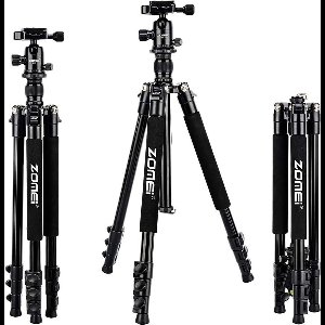 Q555 Professioneel Lichtgewicht DSLR Camerastatief - Universeel Fotostatief voor Fotografie – Aluminium Tripod Zwart 160CM