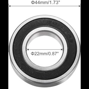 60/22-2RS Groove Ball Bearings, 22mm x 44mm x 12mm Carbon Chrome Steel Z1 Double Rubber Bearing