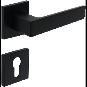 Goodivery® Zwarte ergonomische deurklink met vierkante rozet voor kamerdeuren