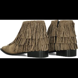 Toral Adele Fringes Enkellaarsjes - Enkelboots met rits - Dames - Camel - Maat 40