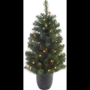 Kunst kerstboom Imperial - In pot - met verlichting - 50 LED - 90 cm