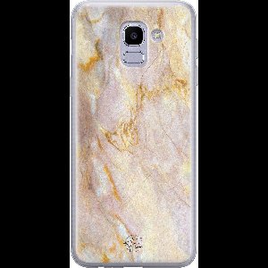 Hoesje geschikt voor Samsung Galaxy J6 (2018) - Stay Golden Marble - Soft Case - TPU - Marmer - Goud - ELLECHIQ