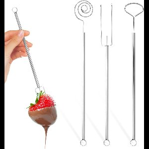 Inovra Plus - Pralines Chocoladevorken Set van 3 - Roestvrij Staal Bestek voor Chocolade Duiken