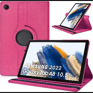 Draaibare Bookcase - Geschikt voor Samsung Galaxy Tab A8 Hoes - 10.5 inch (2021, 2022) - Fel Roze