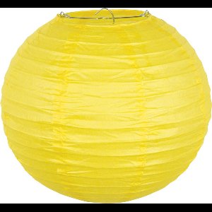 Boland - Papieren lampion met draadstalen frame Geel - Verjaardag, Kinderfeestje, Sint Maarten