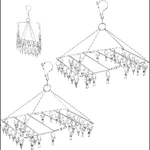 2 Pak Opvouwbare Kledinghangers RVS met 72 Klemmen - Ruimtebesparend Wasrek voor Sokken en Ondergoed