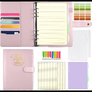 A5 Ringband met Zonneboom des Levens Motief in Reliëf, PU Cover, 180 Vel Papier, Insteekhoezen en Tabbladen, Roze