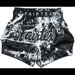 Fairtex Muay Thai Shorts - BS1949 Grunge Black - Zwart / Wit M