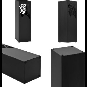 vidaXL Parapluhouder stenen staal zwart - Paraplubak - Paraplubakken - Paraplustandaard - Paraplustandaards