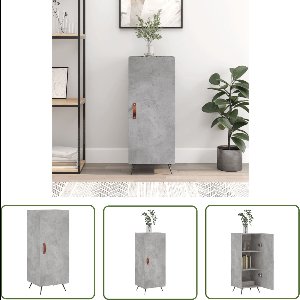 vidaXL Houten Dressoir - Dressoir - Dressoir 34,5x34x90 cm bewerkt hout betongrijs - Grijze Dressoir - Compact Dressoir - Salontafel