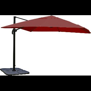 Cosmo Casa Zweefparasol - Catering Parasol - Polyester/Aluminium - 23kg - Bordeaux - Met Standaard - 3x3m (Ø4.24m)