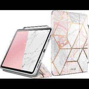 COSMO Bookcase Hoes Geschikt Voor iPad Pro 11 inch 2021 - Pencil houder - Marmer Wit