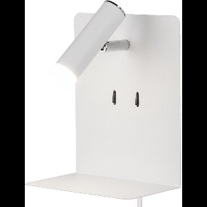 LED Wandlamp - Torna Elonant - 6W - Warm Wit 3000K - USB Oplaadfunctie - Mat Wit - Aluminium