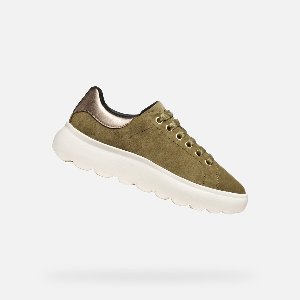 GEOX SPHERICA EC4.1 DAMES Sneakers - GROEN/BEIGE - Maat 36
