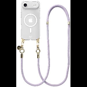 AVY Hoesje geschikt voor Apple iPhone Air | Compatibel met MagSafe | Clear Case met Telefoonkoord 130CM | Crossbody Tressé Purple