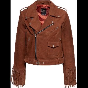 Queen Kerosin Damen Wildleder Jacke QKI49018 Brown-XS