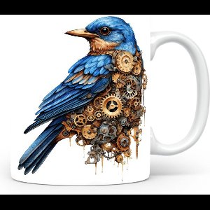 Mok met Oostelijke blauwe vogel