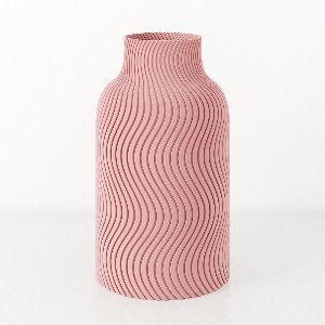 Dastium Home Vaas - Roze - H30cm - Japandi - Wavy patroon vaas - Design vaas van bio kunststof - Tafeldecoratie