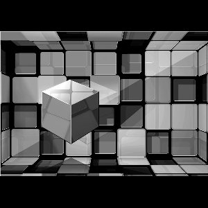 Fotobehangkoning - Behang - Vliesbehang - Fotobehang - Rubik's cube in gray - Zilveren Rubik's Cube - 250 x 175 cm