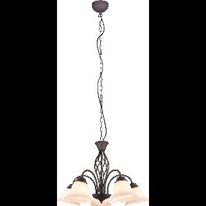 LED Kroonluchter - Trion Rustina - E14 Fitting - 5-lichts - Rond - Roestkleur - Aluminium