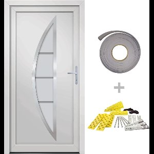 vidaXL - Voordeur - 98x190 - cm - PVC - wit