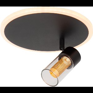 Lucide EVERINA - Plafonnière (Plafondlamp) - Ø 23 cm - LED Dimbaar - CCT - 2200K/6500K - Zwart | Essential