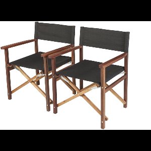 MaximaVida regisseursstoel XXL Cannes zwart 2 stuks- uit exclusief mahoniehout