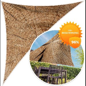 MuchoWow® - Schaduwdoek - Boomstronk - Jaarring - Structuur - Boom - 96% UV-bestendig - Hoogwaardig polyester - Zonnedoek - Weerbestendig - Tuin - Tarp - 300x300 cm