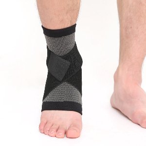 Go Go Gadget - Verstelbare Enkelbandage - Enkelbrace - Enkel ondersteuning - Grijs/ Zwart - Maat L - 1 stuk