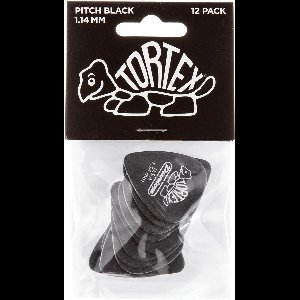 Dunlop Tortex® Pitch Black Standard 1.14 mm Plectrums - 12 stuks