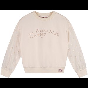 Nono Konono Sweater Truien & Vesten Meisjes - Sweater - Hoodie - Vest- Ecru - Maat 158/164