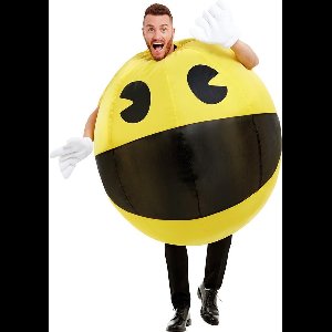 FUNIDELIA Opblaasbaar Pac-Man Kostuum - Maat: One Size