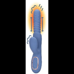 Rotating Beads and Thrusting Rabbit Vibrator - Blue Nova