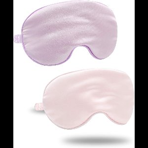 JeiibrZui Slaapmasker - Zijden Slaapmasker - Verduisterend + Zijdezachte Textuur - Set van 2 - Veilig voor dutjes en reizen - Paars, Roze