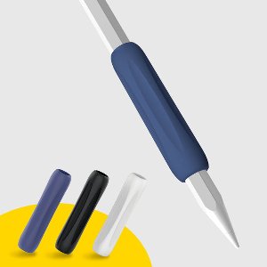 Doodroo Griphouder voor Apple Pencils van de 1e en 2e generatie - 3 Stuks, Wit, Blauw + Zwart