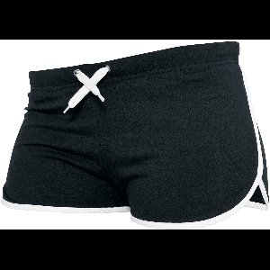 Urban Classics French Terry Dames Hot Pants - zwart/wit - S