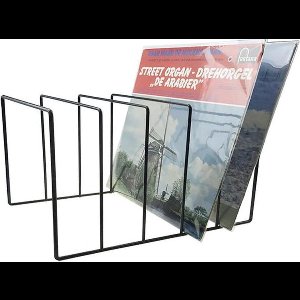 LP vinyl design opbergrek platenrek voor 50 tot 60 vinyl LP's van 12 inch zwart