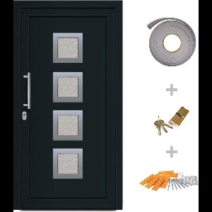 vidaXL - Voordeur - 98x190 - cm - antraciet